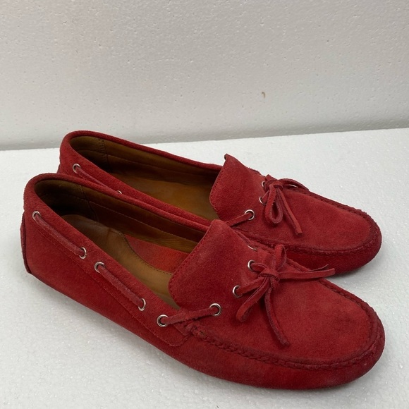 Wayne Flex Red‎ Leather Suede Loafers Flat Driving Great LTE Shoes women’s 7.5 - Picture 12 of 12